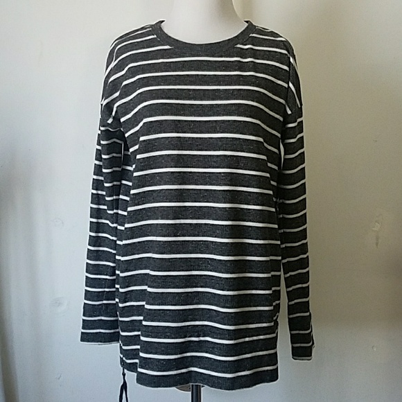 Lou & Grey striped Top Blouse Gray/white XS - Picture 2 of 8
